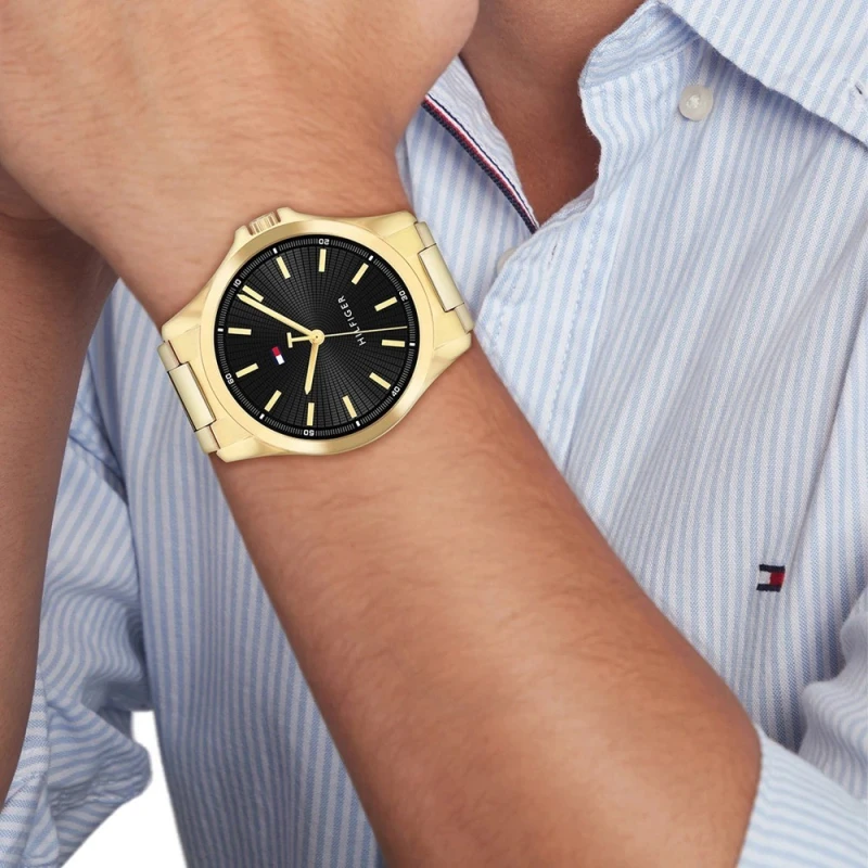 Reloj Tommy Hilfiger Dorado y Negro Analógico Hombre 1792241