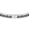 Pulsera Maserati Iconic Acero Plateado y  Negro Hombre JM225AVD86