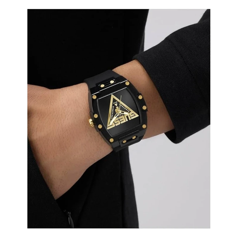 Reloj Guess Phoenix Hombre Acero Inoxidable  y Caucho Negro Analógico GW1072G2