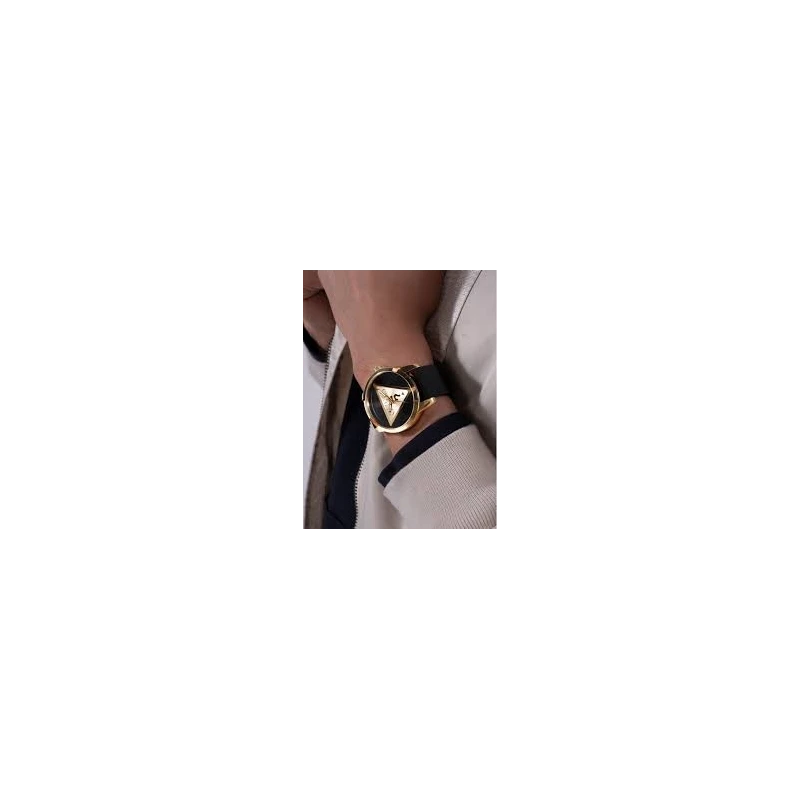 Reloj Guess Badge Negro y Dorado Analógico Hombre GW0781G4