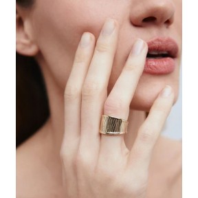 Anillo Ancho Vidal&Vidal Horizonte Baño Oro X483161618 2