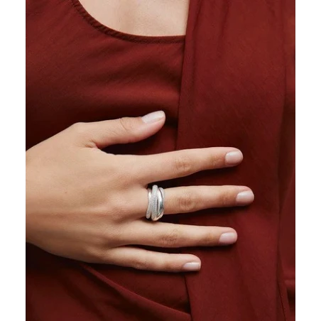 Anillo Vidal&Vidal Luire Tiras Baño Plata y Circonitas X281321214