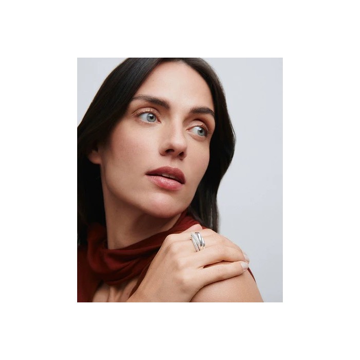 Anillo Vidal&Vidal Luire Tiras Baño Plata y...