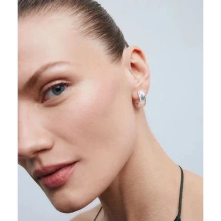 Pendientes Vidal&Vidal Horizonte Semiluna Baño Plata X28310