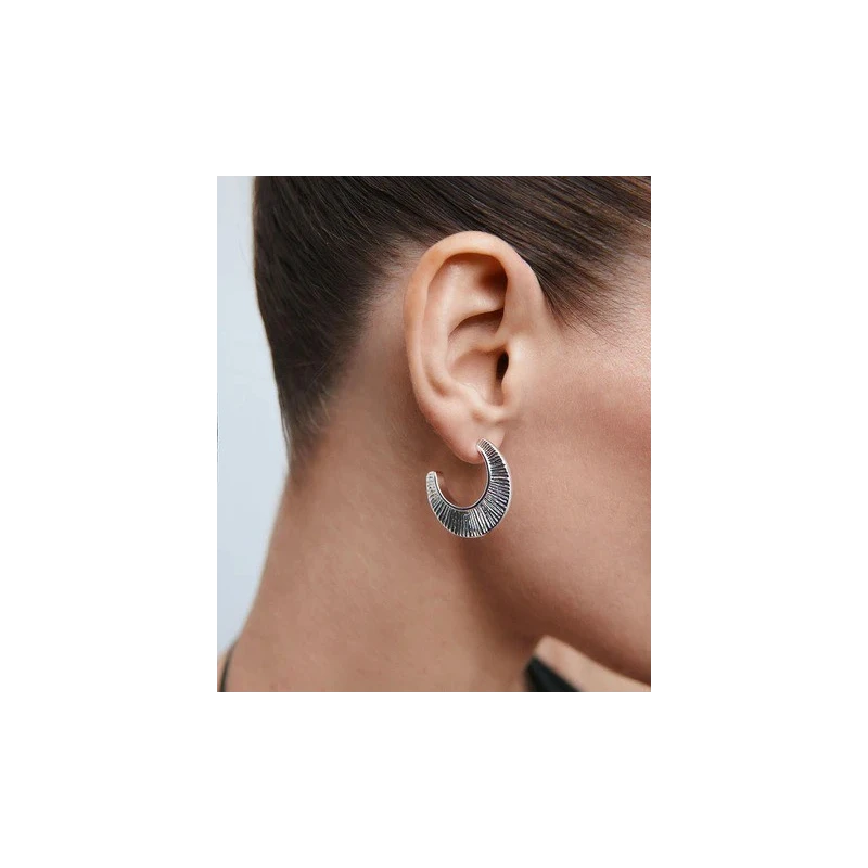 Pendientes Vidal&Vidal Horizonte Semiluna Baño Plata X28439