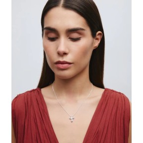 Collar Vidal&Vidal Cruz Drop Baño Plata X2824040 2