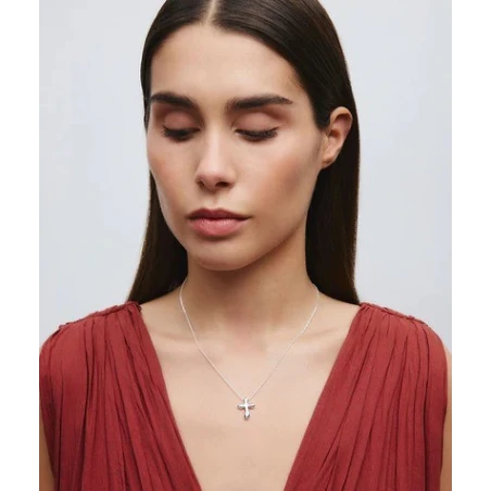 Collar Vidal&Vidal Cruz Drop Baño Plata X2824040