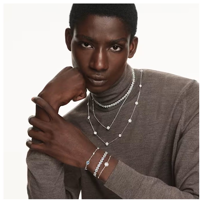 Pulsera Swarovski Una Angelic Baño Rodio y...