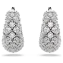 Pendientes Swarovski Sublima Aro Baño Rodio y Cristales Blancos 5732282