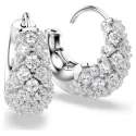 Pendientes Swarovski Sublima Aro Baño Rodio y Cristales Blancos 5732282