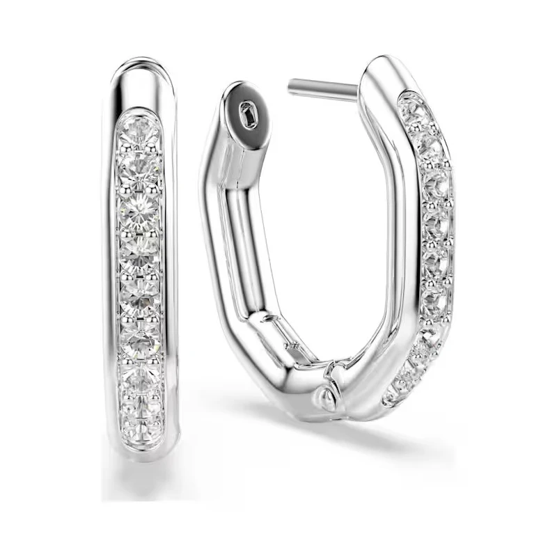 Pendientes Swarovski Dextera Octógono Baño Rodio y Cristales Blancos 5724585