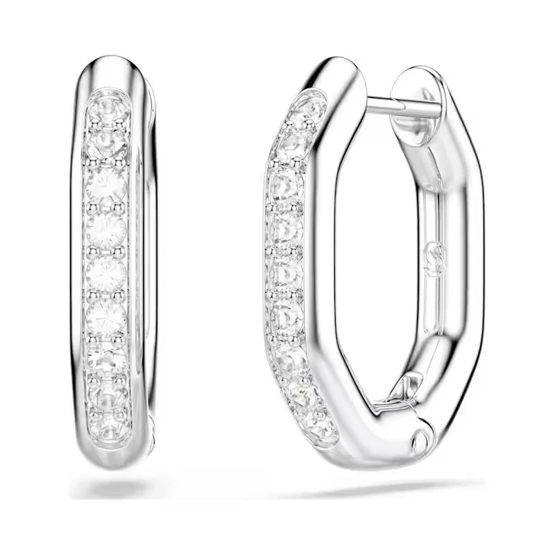 Pendientes Swarovski Dextera Octógono Baño Rodio y Cristales Blancos 5724585