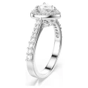 Anillo Swarovski Una Angelic Corazón Baño Rodio y Cristales Blancos 5744046