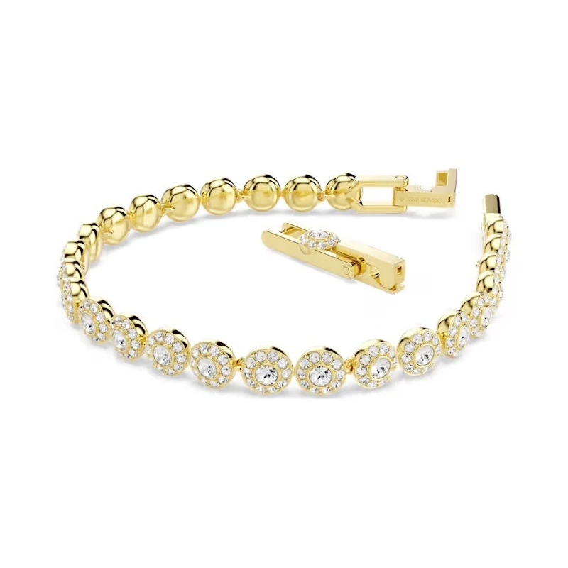 Pulsera Swarovski Una Angelic Baño Oro y Cristales Blancos 5749386