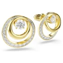 Pendientes Swarovski Hyperbola Doble Círculo Baño Oro y Cristales Blancos 5740407