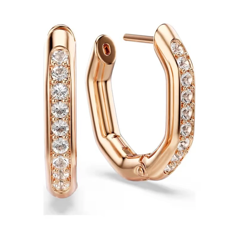 Pendientes Swarovski Dextera Octógono Baño Rosado y Cristales Blancos 5743798