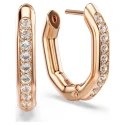 Pendientes Swarovski Dextera Octógono Baño Rosado y Cristales Blancos 5743798