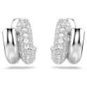 Pendientes Swarovski Dextera Aro Baño Rodio y Cristales Blancos 5738197