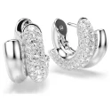 Pendientes Swarovski Dextera Aro Baño Rodio y Cristales Blancos 5738197