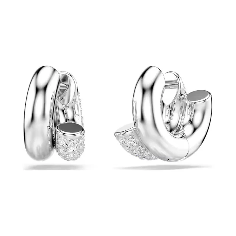 Pendientes Swarovski Dextera Aro Baño Rodio y Cristales Blancos 5738197