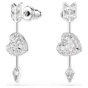 Pendientes Swarovski Idyllia Flecha y Corazón Baño Rodio y Cristales Blancos 5749602