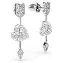 Pendientes Swarovski Idyllia Flecha y Corazón Baño Rodio y Cristales Blancos 5749602