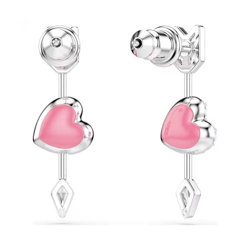 Pendientes Swarovski Idyllia Flecha y Corazón Baño Rodio y Cristales Blancos 5749602