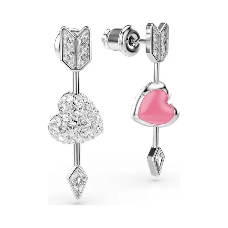 Pendientes Swarovski Idyllia Flecha y Corazón Baño Rodio y Cristales Blancos 5749602