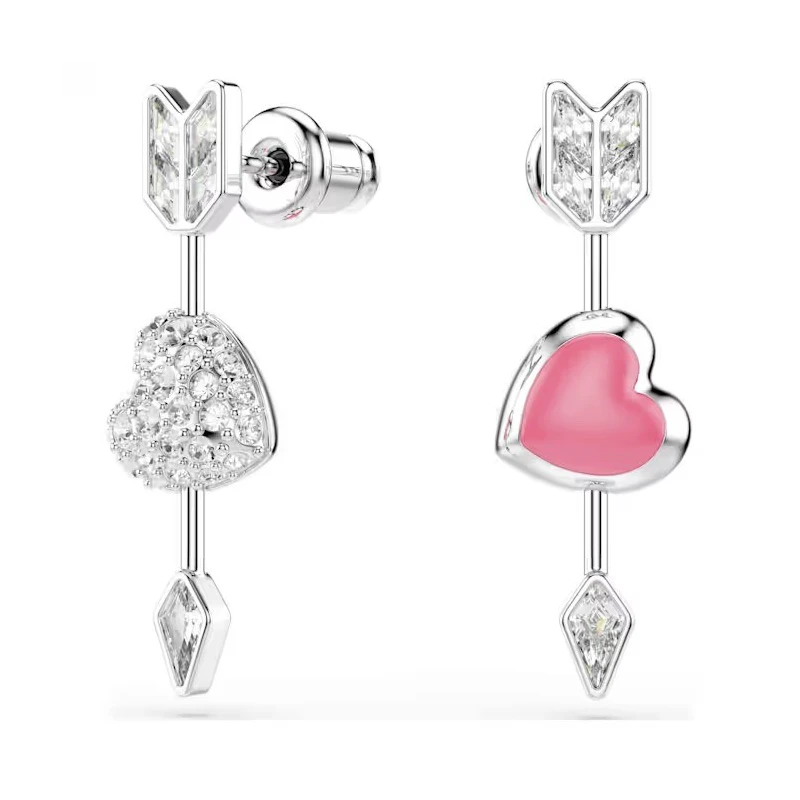 Pendientes Swarovski Idyllia Flecha y Corazón Baño Rodio y Cristales Blancos 5749602