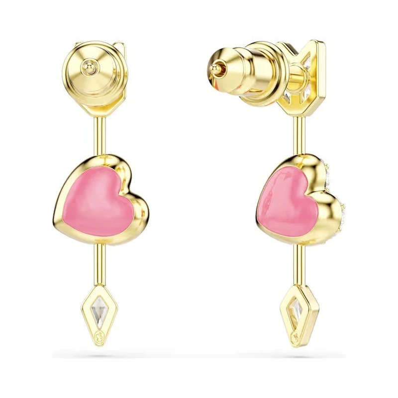 Pendientes Swarovski Idyllia Flecha y Corazón Baño Oro y Cristales Blancos 5737295