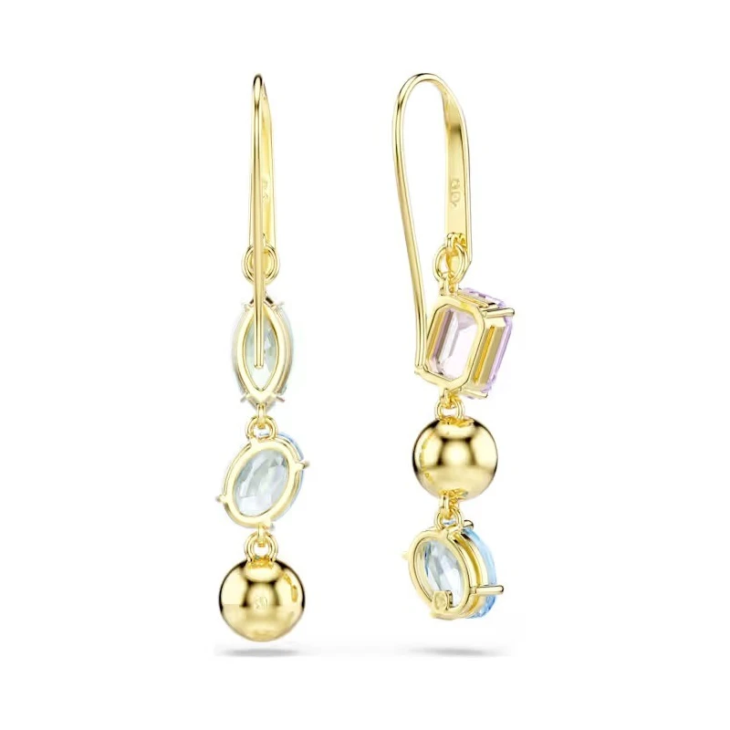 Pendientes Swarovski Gema Baño Oro y Cristales Multicolor 5747917