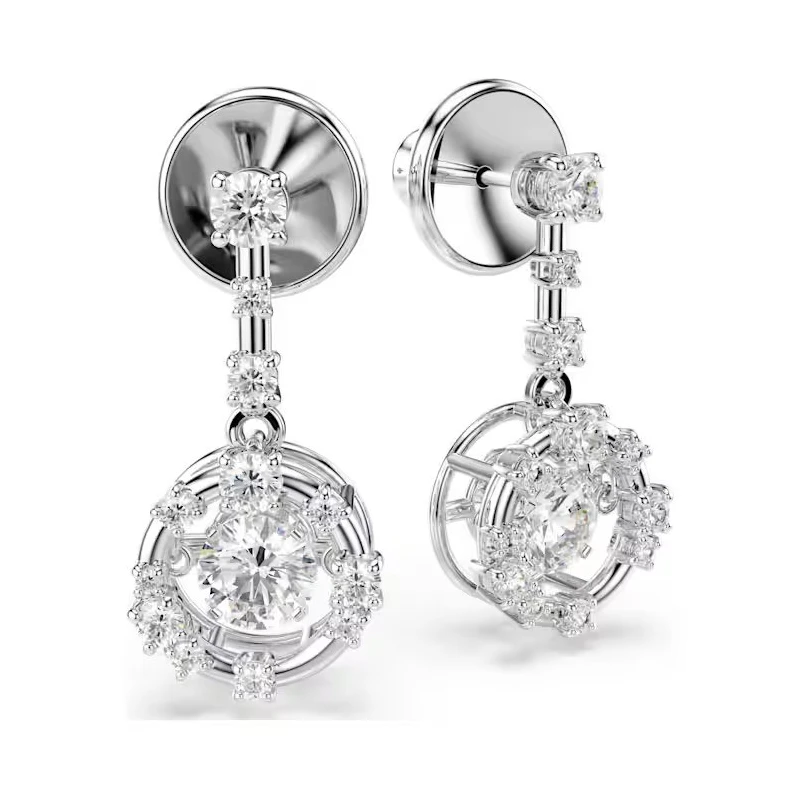 Pendientes Swarovski Constella Baño Rodio y Cristales Blancos 5738194
