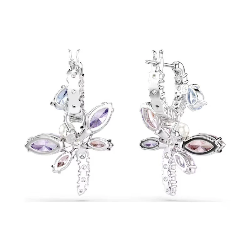 Pendientes Swarovski Ariana Grande Libélula Baño Rodio y Cristales Multicolor 5749185