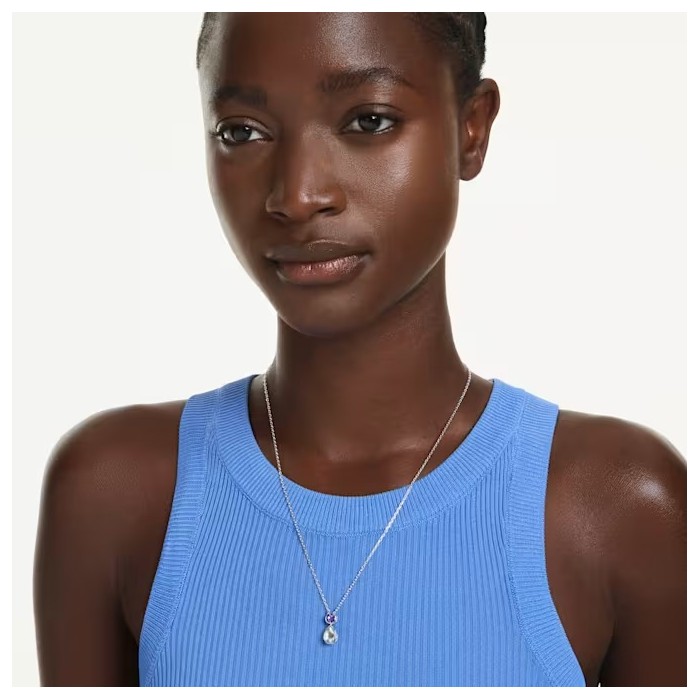 Gargantilla Swarovski Chroma Baño Rodio y...