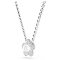 Gargantilla Swarovski Angelic Flor Baño Rodio, Cristales Blancos y Perla 5755817
