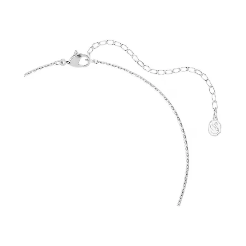 Gargantilla Swarovski Angelic Flor Baño Rodio, Cristales Blancos y Perla 5755817
