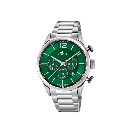 Reloj Lotus Plateado y Verde Analógico Hombre 18688/4