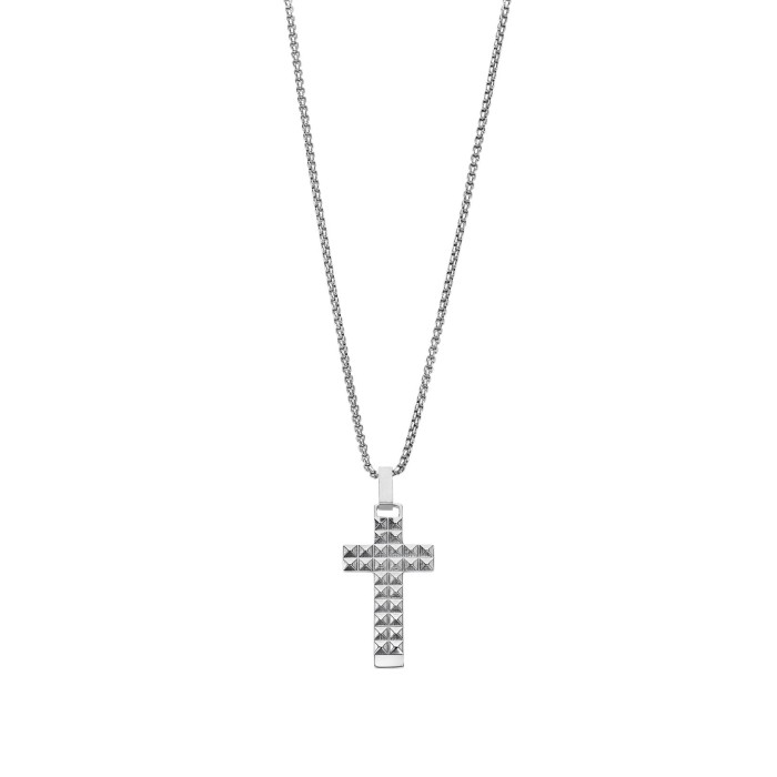 Collar Lotus Style Cruz Acero Inoxidable Hombre...