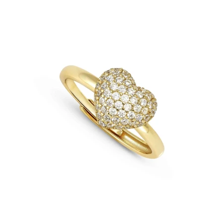Anillo Nomination Lifepoetry Corazón plata Baño Oro y Circonitas Blancas 242710/006
