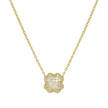 Collar Nomination Lifepoetry Trébol Plata Baño Oro y Circonitas Blancas 242714/003