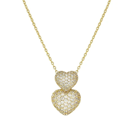 Collar Nomination Lifepoetry Doble Corazón Plata Baño Oro y Circonitas Blancas 242716/006