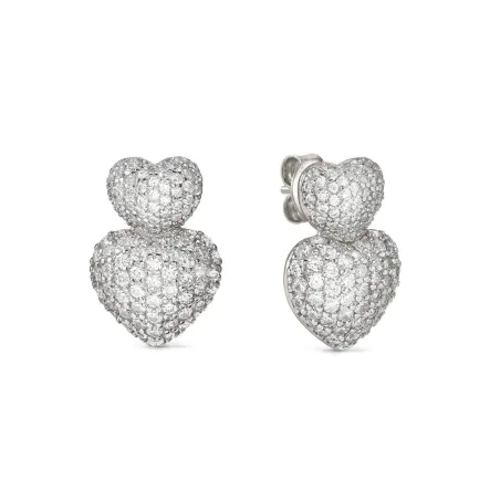 Pendientes Nomination Lifeproerty Doble Corazón Plata y Circonitas Blancas 242718/004