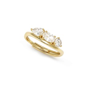 Anillo Nomination My Rebel Heart Plata Baño Oro y Triple...