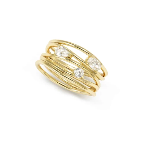 Anillo Nomination My Rebel Heart Plata Baño Oro y Triple Circonita Blanca 242816/012/004