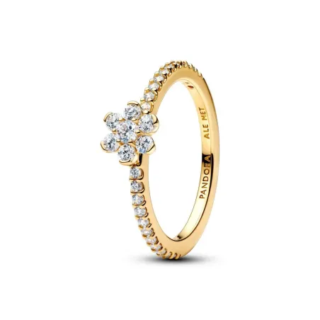 Anillo Pandora Flor Brillante Baño Oro 164499C01