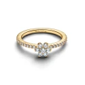 Anillo Pandora Flor Brillante Baño Oro 164499C01