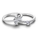 Anillo Pandora Divisible Trébol de la Suerte Brillante Plata 194507C01