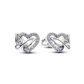 Pendientes Pandora Corazón y Mariposa Entrelazados 294476C01