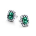 Pendientes Pandora Rectangulares Brillantes Verdes 294501C01