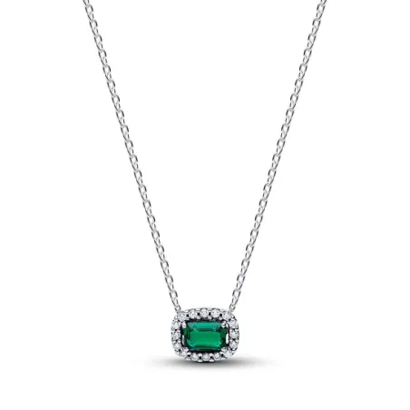 Collar Pandora Rectángulo Brillante Verde 394503C01